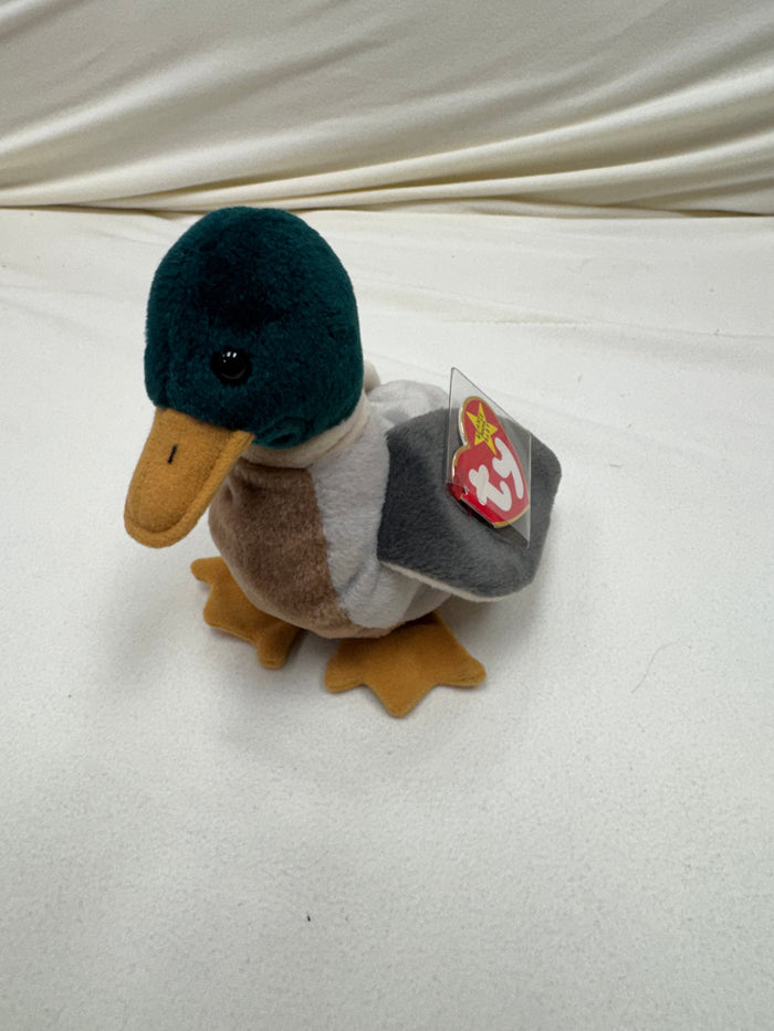 Ty Beanie Baby Jake The Mallard Drake Duck, 1997 1998  P.V.C. Pellets 14 Errors