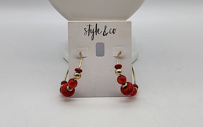 Style and Co. Beaded Hoop Earrings