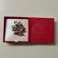 Monet Women's Christmas Bells Pin - Red, Green, Gold Glass Brooch