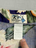 Ky's Hawaiian Flower Shirt Pocketless Made in Hawaii Shirt M