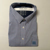 STAFFORD Men's Plum Checked Smart Tech Performance Poplin