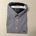 STAFFORD Men's Plum Checked Smart Tech Performance Poplin