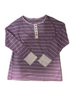 Evaless Long Sleeve Striped Button Up Henley Blouse