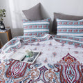 DaDa Bedding White Blue Floral Paisley Quilt Set