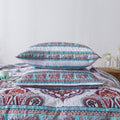DaDa Bedding White Blue Floral Paisley Quilt Set
