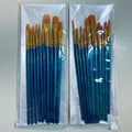 BUNDLE - 3 FolkArt Acrylic Metallic Gold & Silver Paint w/ 20 Bosobo Brushes