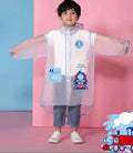Ozznek Kids Clear Waterproof Raincoat – Transparent Backpack-Friendly Rain Jacket with Hood & Visor