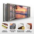 Sunset Beach Window Scenery Wall Art