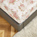 DaDa Bedding Hint of Mint Floral Cotton Fitted Sheet Set