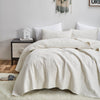 Tache Vanilla Cream Ivory Paisley Damask Stitch Matelassé Cotton Quilt Set (JHW-643)