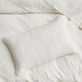 Tache Vanilla Cream Ivory Paisley Damask Stitch Matelassé Cotton Quilt Set (JHW-643)