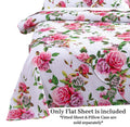 DaDa Bedding Pink Romantic Roses Floral Sheet Set