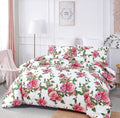 DaDa Bedding Pink Romantic Roses Floral Duvet Cover Set