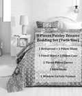DaDalogy Paisley Dreams Floral Bed in a Bag Set - Olive Brown