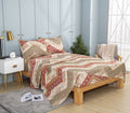 DaDa Bedding Cranberry Sage Floral Flat Sheet Set