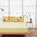 DaDa Bedding Sunshine Yellow Hummingbird Floral Bed in a Bag Set