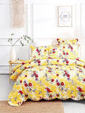 DaDa Bedding Sunshine Yellow Hummingbird Floral Quilt Set