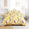 DaDa Bedding Sunshine Yellow Hummingbird Floral Duvet Cover Set