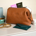 Leather Toiletry Bag - Natural