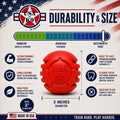 USA-K9 Stars and Stripes Rubber Dog Toy | K9 Handler Reward Toy | Red | USA Made