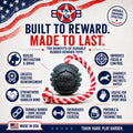 USA-K9 Magnum Stars and Stripes Rubber Dog Toy | K9 Handler Reward Toy | USA Made