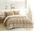DaDalogy Coral Teal Floral Paisley Duvet Cover Set