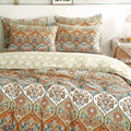 DaDalogy Coral Teal Floral Paisley Duvet Cover Set