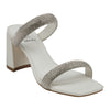 Luella White Embellished Double Band Heeled Sandals