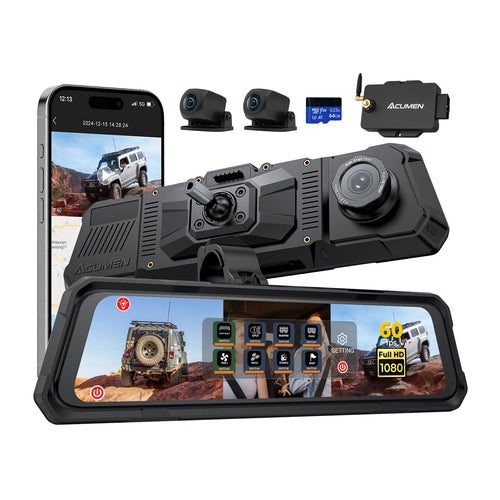The Legend 3CH Waterproof Mirror DVR w/ 8-Gang Switch Box