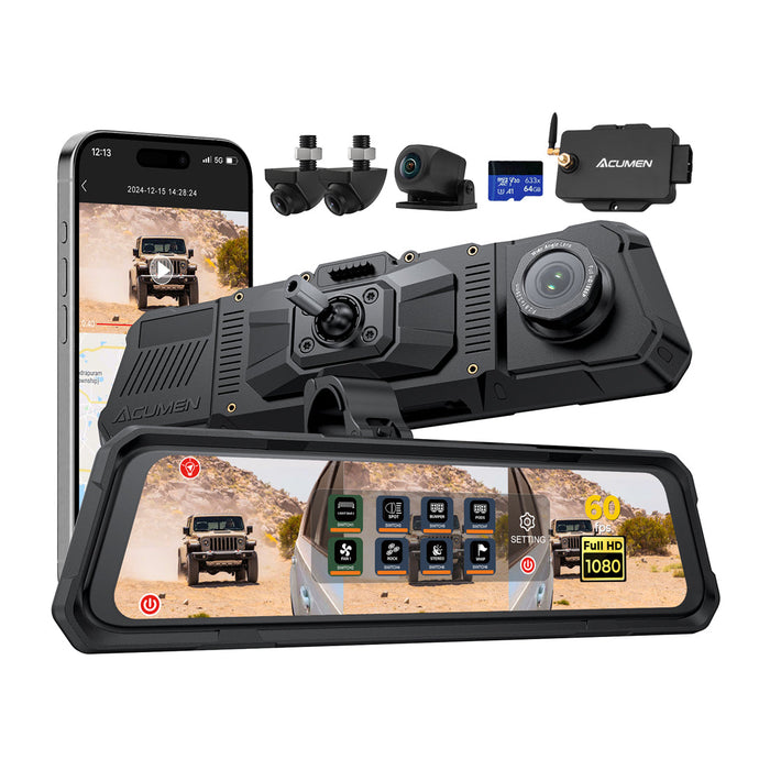 The Legend 4CH Waterproof Mirror DVR w/ 8-Gang Switch Box