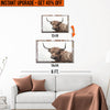 Upgrade Your 12x18 Inches 'Natural Rustic Highland Cow' Canvas Measuring To 16x24 Inches