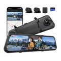 M4 3CH Mirror Dash Cam, 1080P/60fps, 12" IPS Touchscreen