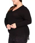 Michael Michael Kors Plus Size Lace-Hem Sweater
