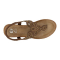 Madelyn Bronze Embellished Laser Cut Slingback Wedge Sandals