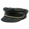 Flat Top Biker Cap With Chain