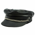 Flat Top Biker Cap With Chain