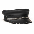 Biker Cap Soft Studded Flat Cap