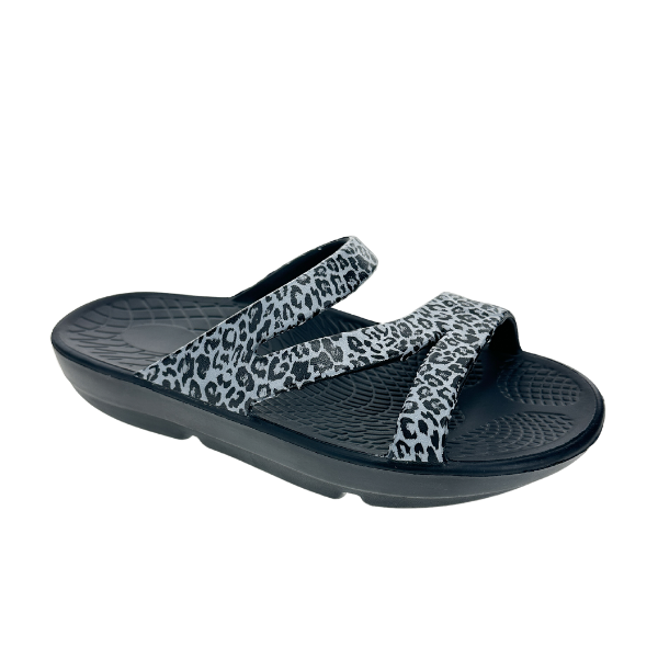 Sovella Active Recovery Sandals Women's PF Slide Black/Leopard