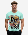 G West Mens Multicolor Skull Tee