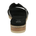 GC Shoes Women's Nellie Black Cut-Out Slide Flat Sandals in Vegan Leather and Slip on Design