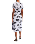 Michael Kors  Pintuck Floral Print Short Sleeve Dress