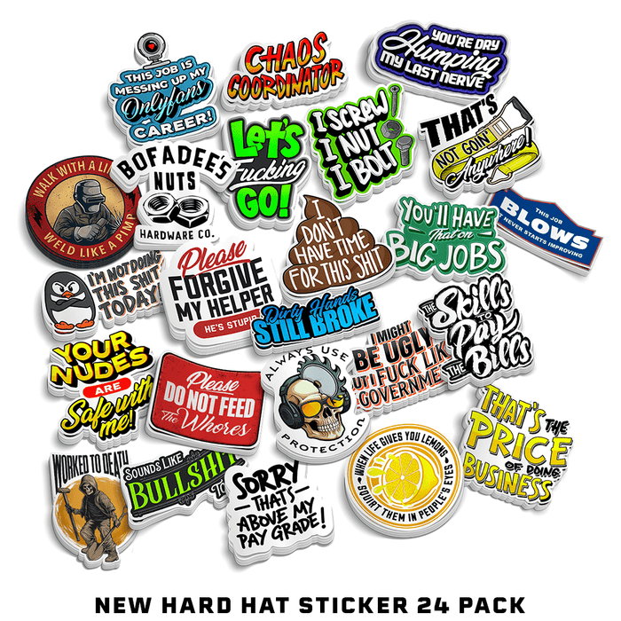 New - Hard Hat Sticker Pack (24)