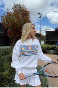 Upcycled/Vintage Coachella Valley Tennis & Band Camp Sweatshirt (Size Small)