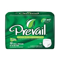 Prevail Maximum Absorbency Unisex Underwear, Small/Medium, 72 Count (4 Packs of 18)