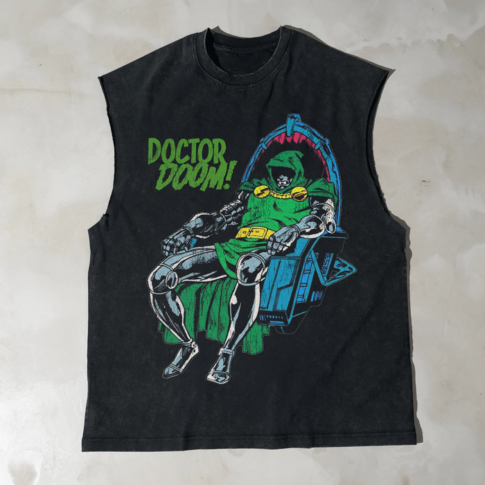 Dr. Doom' Cut-Off Black Tee