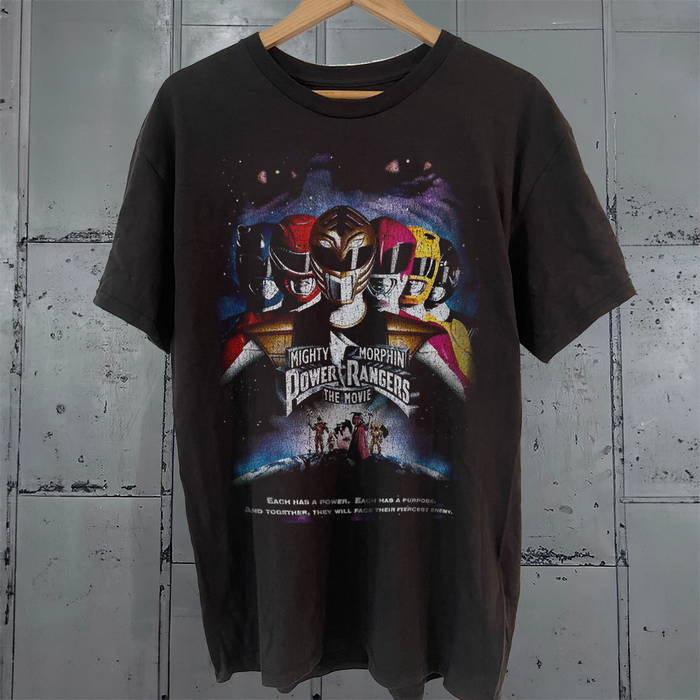 Power Rangers -Mmpr93' Movie Promo Washed Black T-Shirt