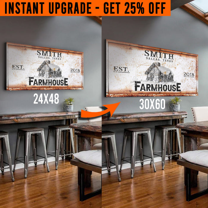 Upgrade Your 48x24 Inches 'Farmhouse' (Style 3) Canvas To 60x30 Inches
