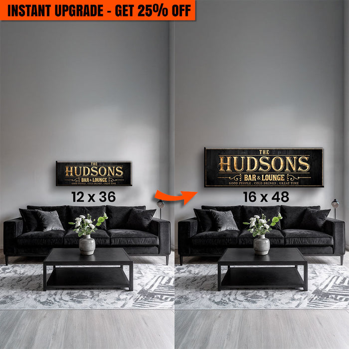 Upgrade Your 36x12 Inches Canvas 'Custom Bar Sign II' To 48x16 Inches Canvas