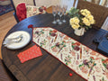 DaDa Bedding Sweet Heart Love Notes Pink Floral Woven Tapestry Dining Table Runner (18273)