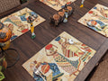 DaDa Bedding Set of 4-Pieces Dancing Women African Kwanzaa Tapestry Dining Table Placemats 13” x 19” (18117)